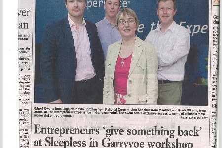 Entrepreneurs 'give something back' at Sleepless in Garryvoe workshop